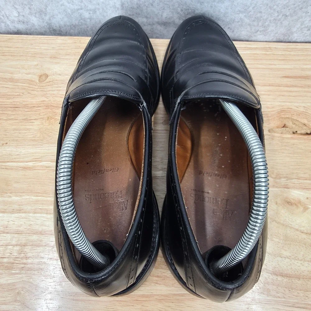 Allen Edmonds Loafers Mens 8.5 Glenfield Black Leather‎ Slip On Dress Shoes